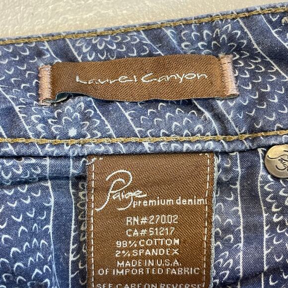 Paige Petite Premium Denim Lauren Canyon Blue Flared Lo Rise Distressed Jeans 25 - Picture 8 of 13